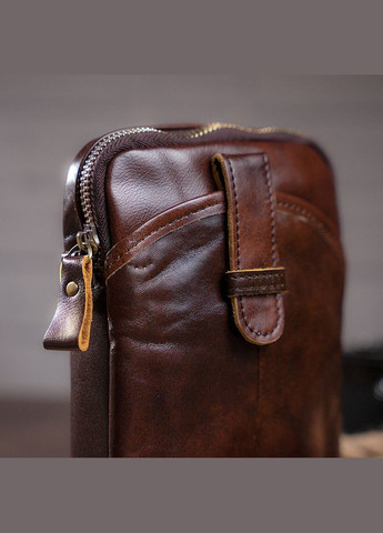 Шкіряна сумка крос боді чоловіча месенджер через плече коричнева 14728 Vintage (329198843)