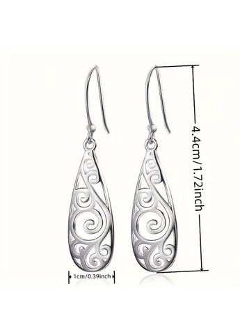 Серьги-подвески классические бохо стиль капля с узорами 4.4 см AurumLux047 Liresmina Jewelry (352495982)