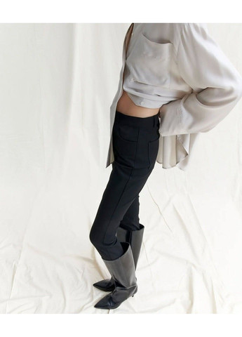 Женские брюки Skinny Regular waist (58015) XS Черные H&M (315664984)