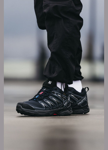 Черные зимние кроссовки зимние мужские salomon speed cross pro winter black gray fur | саломон спид кросс про черные серые с мехом No Brand