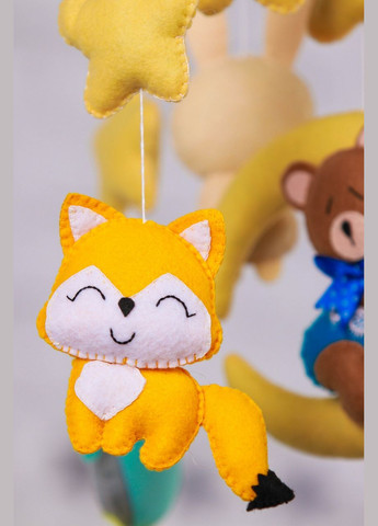 Детский музыкальный мобиль на кроватку для младенцев WooolyWool «Веселые друзья» с 35 мелодиями (М020) No Brand (342757916)