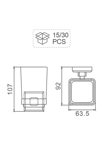 G3806 склянка з тримачем зубних щіток (латунь) хром {30} GAPPO (371881699)