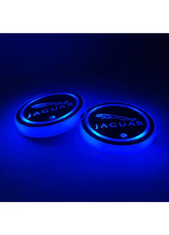Подсветка в подстаканник с логотипом JAGUAR с датчиком света на аккумуляторе No Brand (382340811)