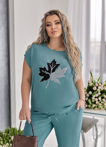 Костюм жіночий літній зі стразами No Brand (324692303)