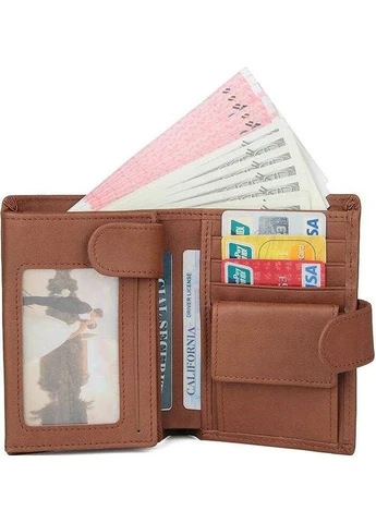 Портмоне чоловіче 14534 з натуральної шкіри Коричневе Vintage (390055821)