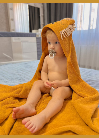 Дитячий рушник з капюшоном/куточком (левеня) No Brand комбінований