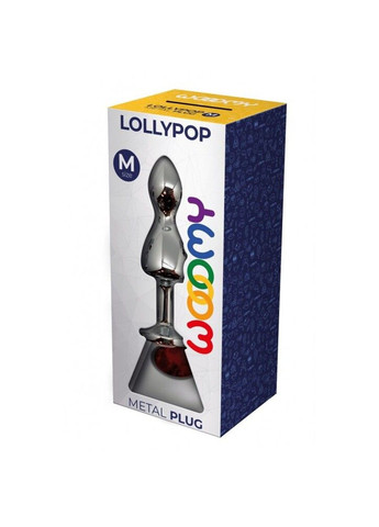 Металлическая анальная пробка Lollypop Double Ball Metal Plug Red M диаметр 3,1 см длина 9,4 см Wooomy (298473351)