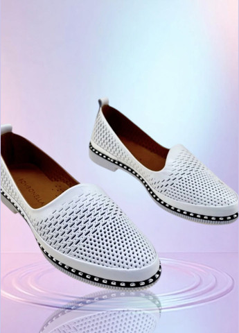 Жіночі балетки | білі натуральна шкіра (325878085)