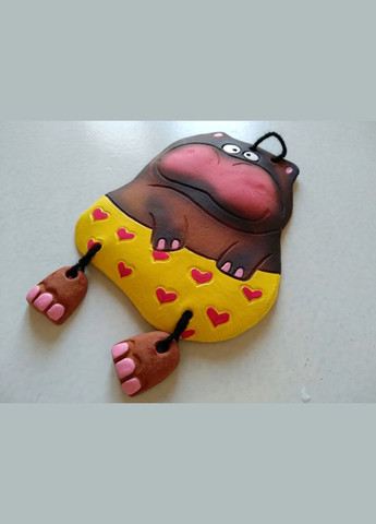 Керамічне настінне панно "Модний Бегемот" (коричневий) Коти&Ангели (301533180)