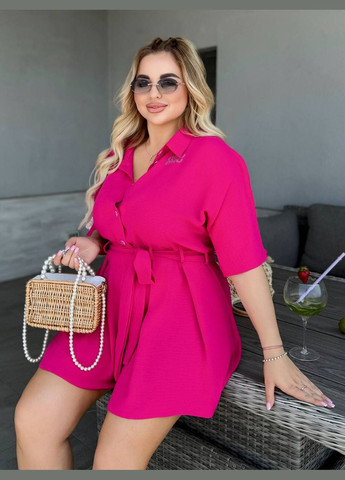 Комбинезон Україна Your style комбинезон-шорты однотонный малиновый повседневный нейлон, вискоза