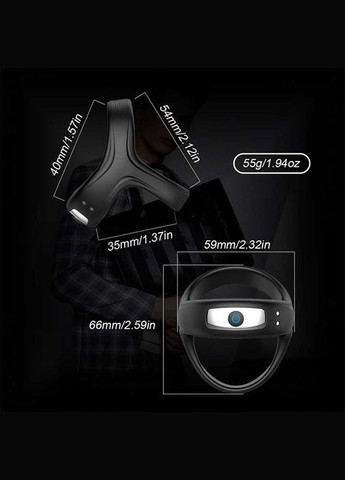 Потрійне ерекційне віброкольцо на пінис і мошонку USB - Чорний No Brand (329445142)