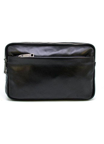 Сумка на пояс через плече чоловіча для телефону та документів шкіряна середня Чорний 35938 TARWA (337671227)