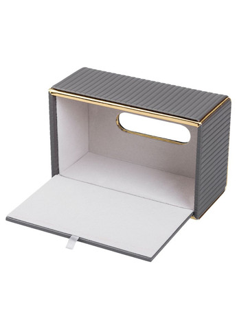 Серветниця з еко шкіри 21.5х13х9 см органайзер для кафе і ресторанів Сірий HP-3-203G Yiwu (371481182)