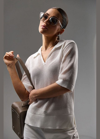 Жіноче ажурне поло із бавовняної пряжі (2729) Triko Bakh (334710329)