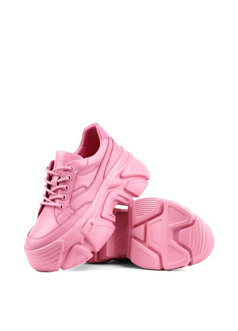 Розовые всесезонные женские кроссовки jr1083-1 розовая кожа MIRATON