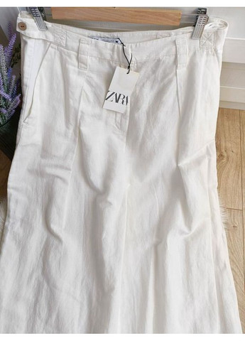 Широкие брюки с льном Zara (341531033)