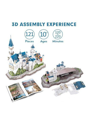 Пазл Cubic Fun Трехмерная головоломка-конструктор National Geographic Замок Нойшванштайн (DS0990h) CubicFun Тривимірна головоломка-конструктор National Geogra (366158823)