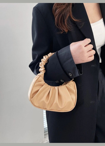 Женская сумка 6072 багет бежевая No Brand (296008164)