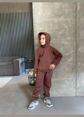 Коричневый зимний теплый детский костюм No Brand