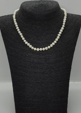 Бусы из натурального речного жемчуга белого цвета L=42 см Ø=6 мм No Brand (299153562)