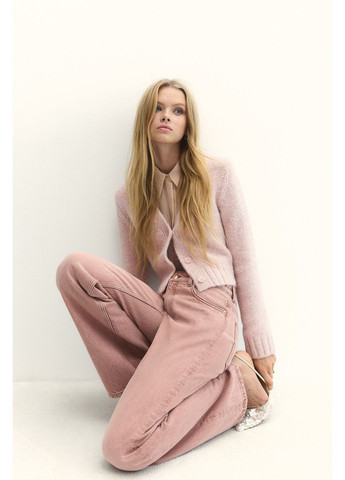 Розовый демисезонный кардиган H&M