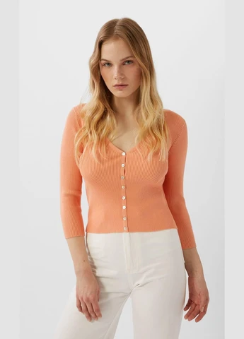 Персиковый кардиган Stradivarius