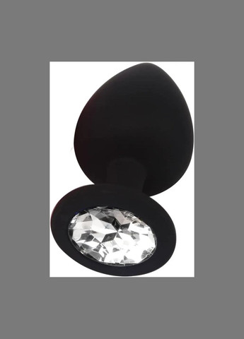 Анальна пробка середнього розміру зі стразом (чорна, розмір M) No Brand (341305729)