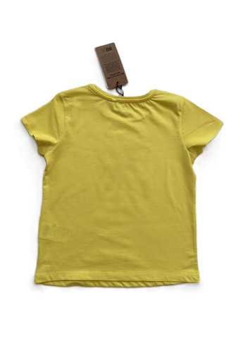 Желтая летняя футболка унисекс желтая с бабочкой 2000-28 (122 см) OVS