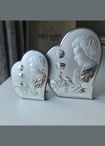 Серебряная икона "Молитва" 9х11 см для мальчика Prince Silvero (266265891)