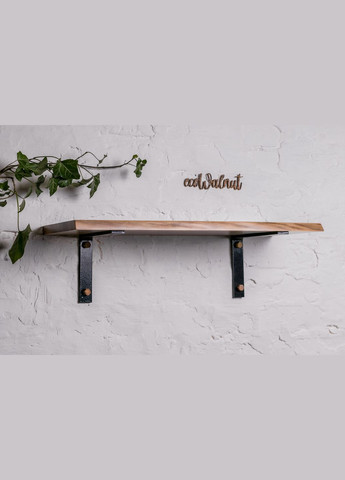 Полка M с живым краем (орех) Современная полка с древесины грецкого ореха EcoWalnut (295012768)