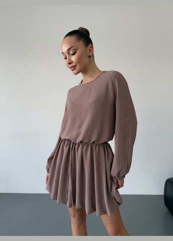 Кавова сукня з поясом Fashion