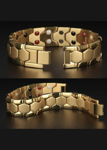 Магнітний медичний браслет для схуднення антицелюлітний з акупунктурними точками "Біо Магніт" золотистий No Brand (317353285)