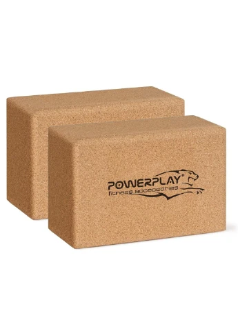 Оригінал! Блоки для йоги 2шт. PP_4006 з коркового дерева Cork Yoga Block (пара) PowerPlay (397579369)
