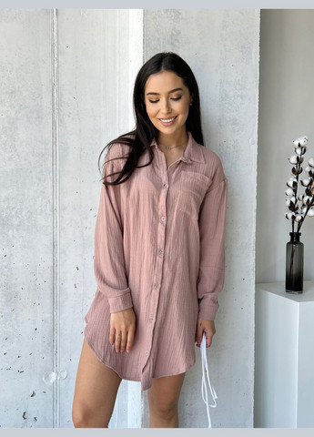 Бежевое платье-рубашка Україна однотонное