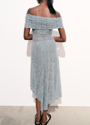Серо-синяя повседневный с абстрактным узором юбка Zara