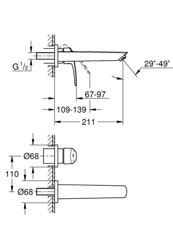 Змішувач для раковини прихованого монтажу Eurosmart New (29338003) Grohe (399022253)