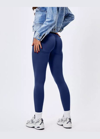 Жіночі фітнес лосини з подвійним пуш-апом високою талією однотонні для спорту та йоги No Brand (325881216)