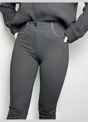 Жіночі класичні штани прямі чорні великого розміру MKJL1001-1 Modna KAZKA (277159932)