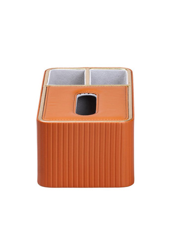 Салфетница из эко-кожи коричневая для стола с двумя отделениями органайзер для кухонных принадлежностей ProDobro (364192901)