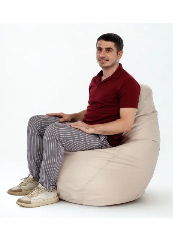 Крісло-мішок Груша Велюр M (115x75 см) Сірий MrBean Груша Велюр M (403254445)