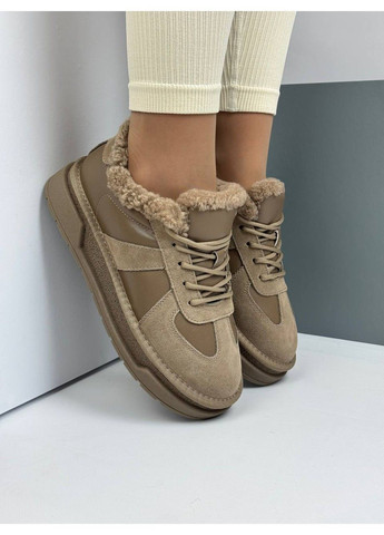 543 Кросівки Зимові Бежеві Шкіра с замшею утеплені VIKA бежеві зими (372384879)
