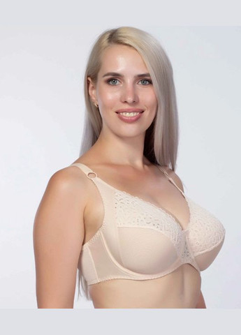 Бежевый бюстгальтер на косточках с мягкой чашкой корректирующий бежевый Еліта с косточками полиамид, эластан