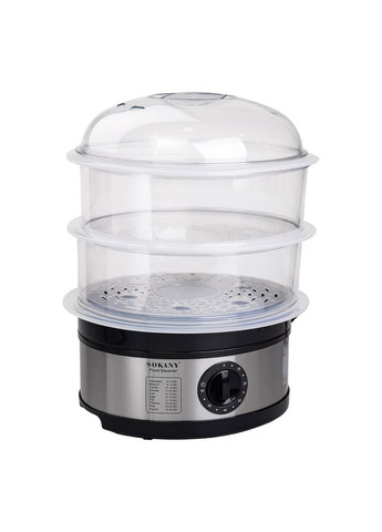 Пароварка електрична трирівнева з таймером та захистом від перегріву 650 Вт 11 л Sokany (360455198)