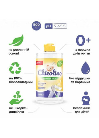 Миючий засіб Chicolino для дитячого посуду 500 мл (268145435)