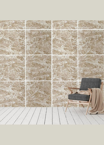 Декоративная ПВХ плита 1,22м х 2,44м х 3мм Кремовый мрамор SW-00001398 Sticker Wall (315791461)