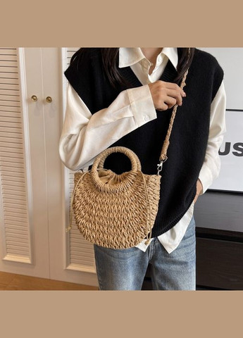 Женская маленькая летняя плетеная сумка с длинной ручкой MINI No Brand (293510676)