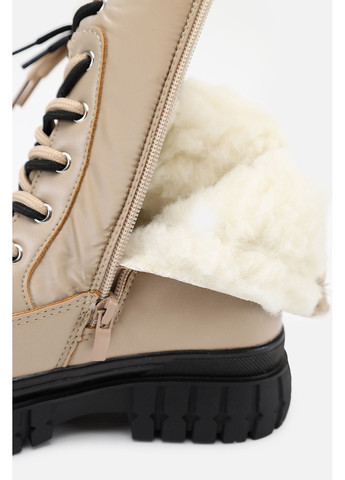 Бежевые зимние ботинки для девочки цвет бежевый цб-00286677 Kimboo
