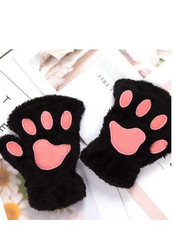 Перчатки Митенки без пальцев меховые "Кошачьи Лапки" (кошка, квадробика) No Brand Рукавиці (301941604)