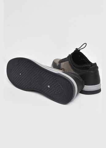 Черные демисезонные кроссовки мужские черно-серого цвета на шнуровке Let's Shop