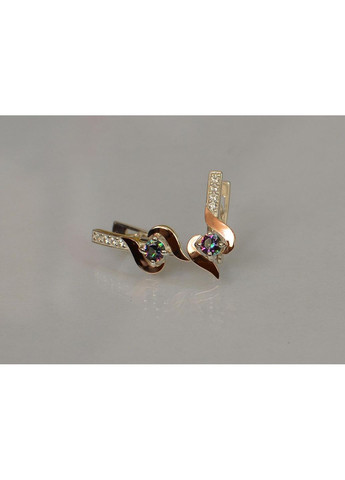 Срібні сережки з золотими вставками Silver Style (367112226)